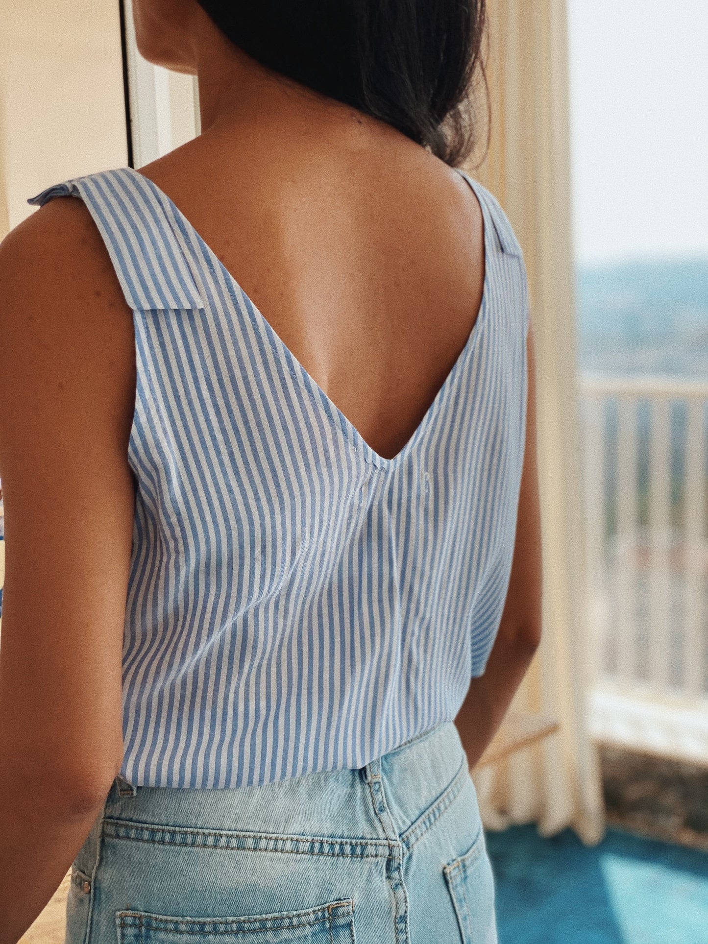 Top Abby bleu rayé