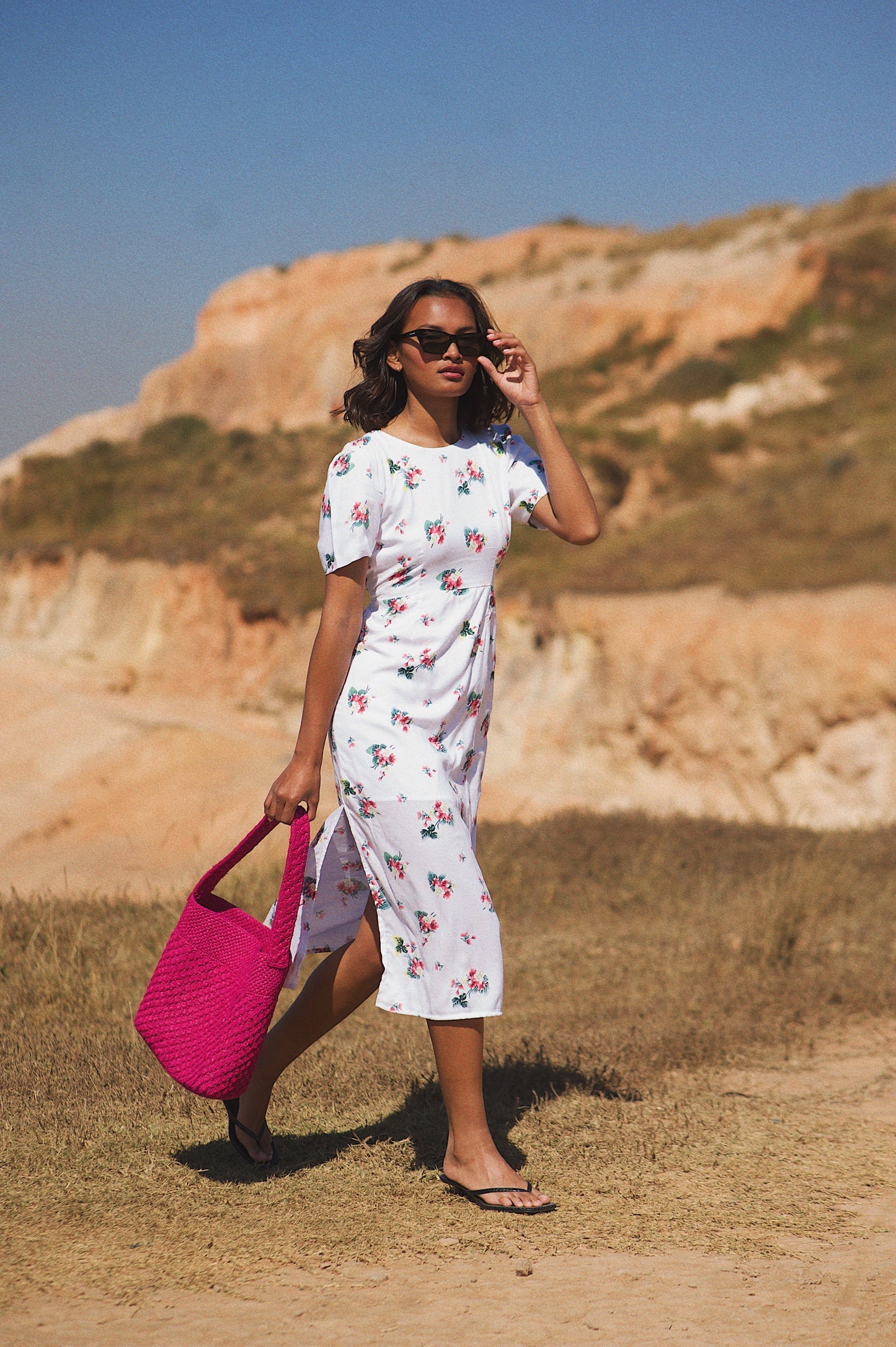 Panier Lou rose fuchsia