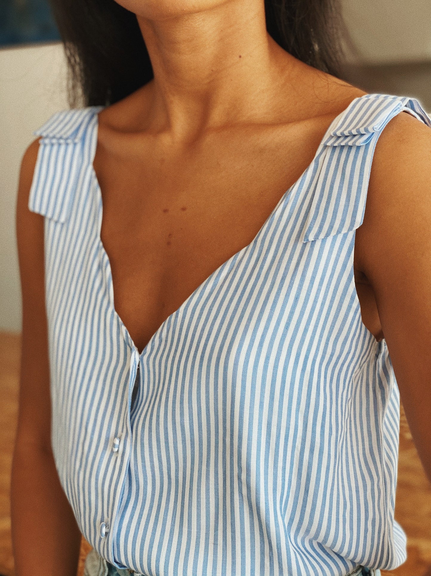 Top Abby bleu rayé