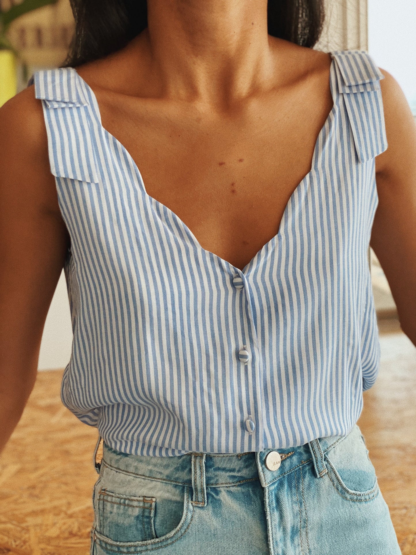 Top Abby bleu rayé