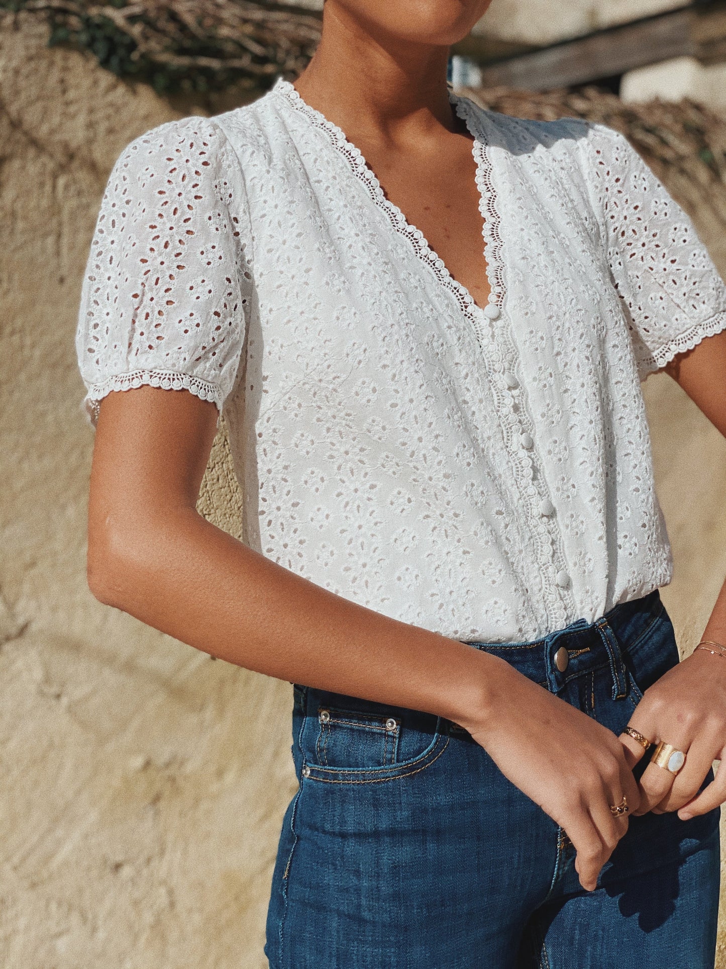 Blouse Shawn broderie anglaise