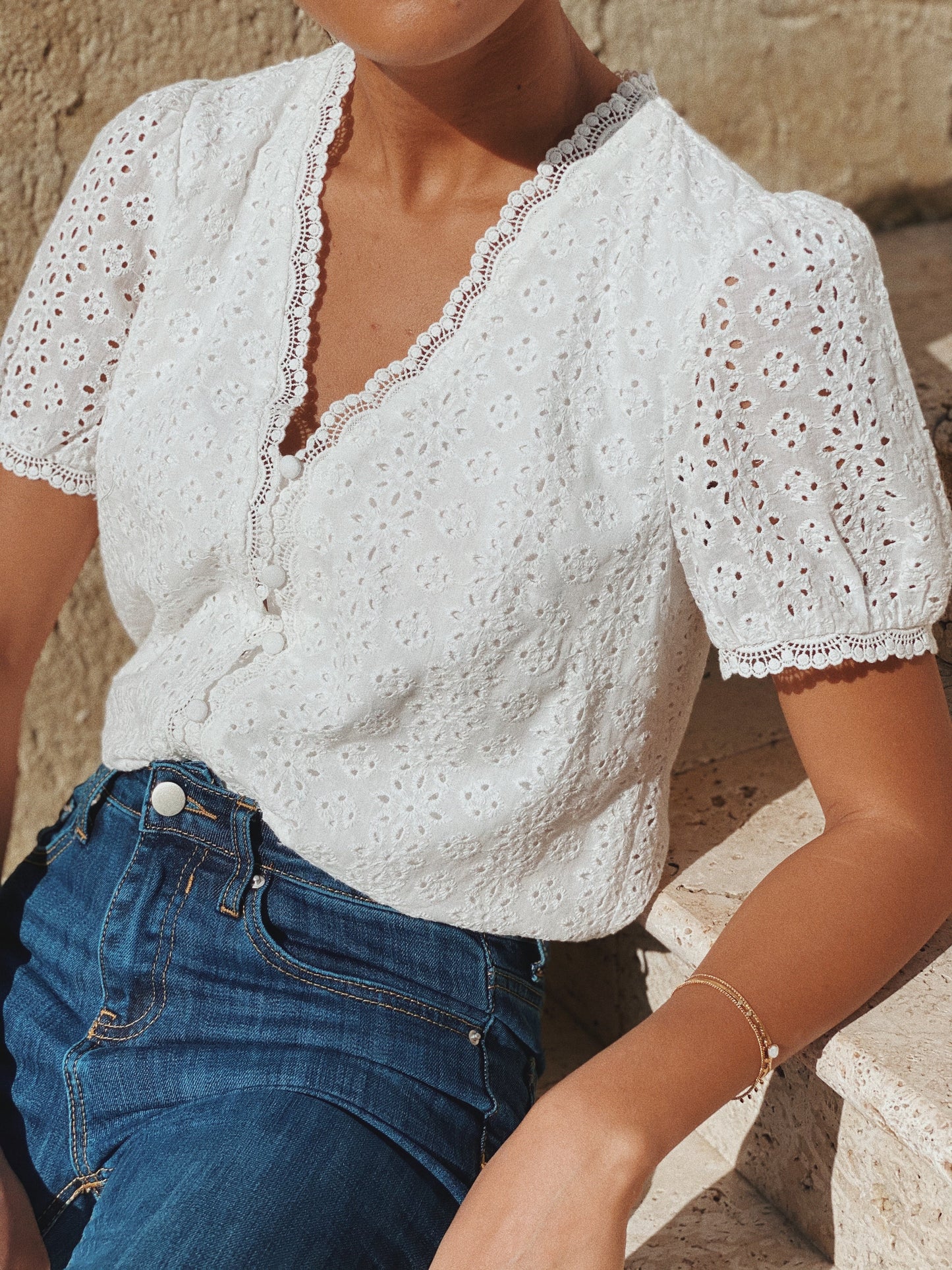 Blouse Shawn broderie anglaise